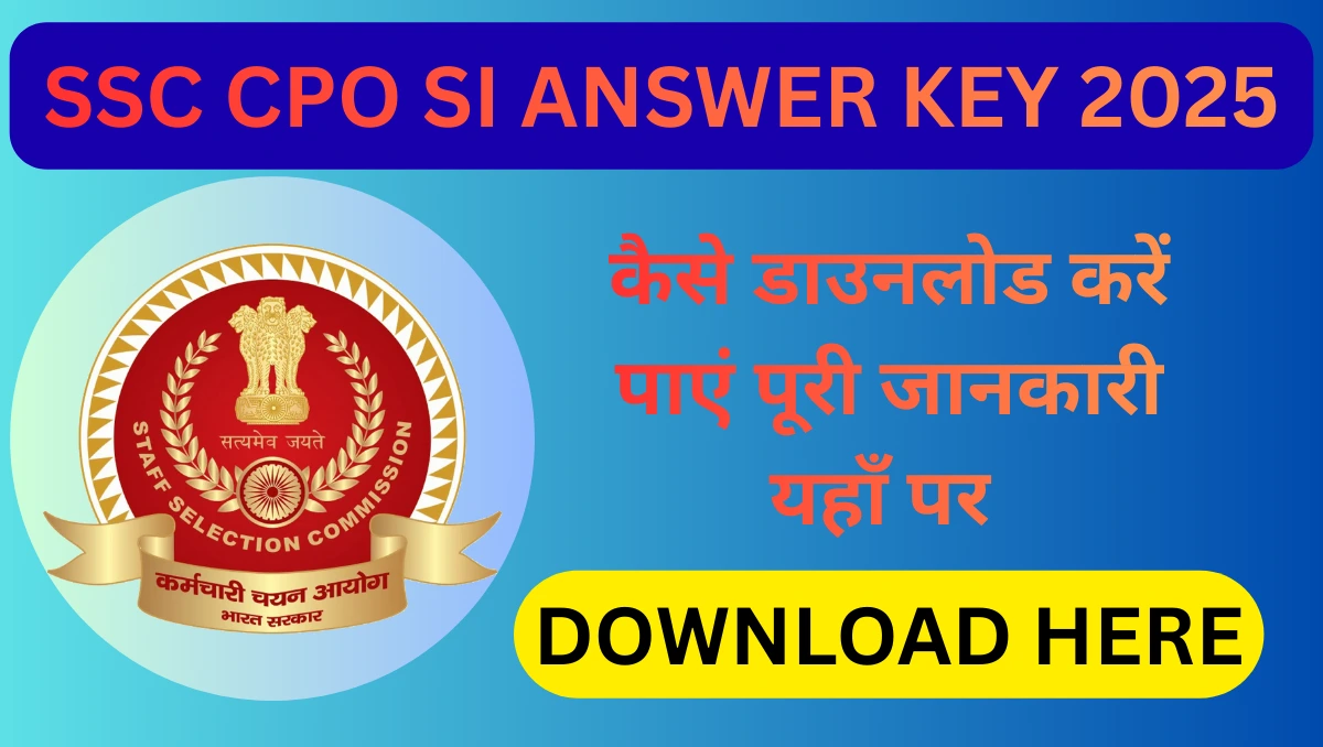 SSC CPO SI ANSWERKEY 2025